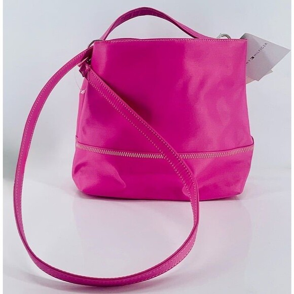 Tommy Hilfiger Purse Sz Med Spring Pink & Green Easy Clean Bonus Coin Purse NWT - Picture 2 of 11